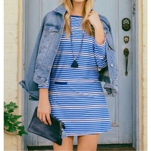 CABANA LIFE Striped Shift Dress Blue White XL